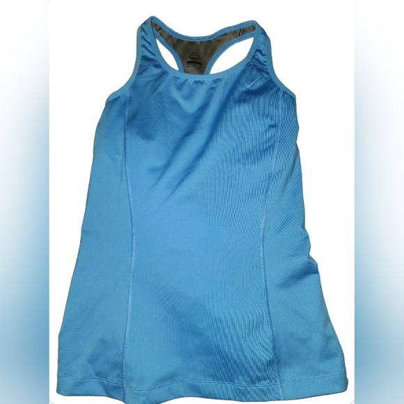 Nike Tops - Nike Dri Fit Tank Top Racerback Running 2 in 1 Sports Bra  Womens Blue Sz S